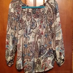 Women's New Directions 1X Paisley Blouse